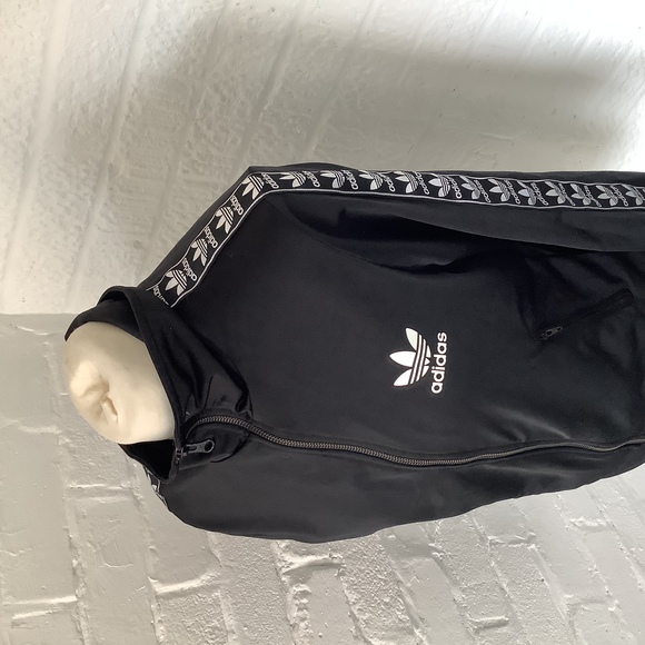 Adidas Originals Full Zip Track Top - Size 10 - Black & White - P2P 17” - Picture 4 of 8